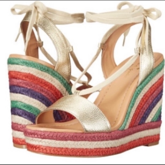 NEW Kate Spade Wedges Espadrilles Daisy Rainbow 8 - Picture 3 of 8